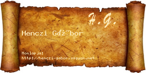 Henczi Gábor névjegykártya