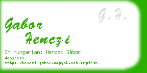 gabor henczi business card